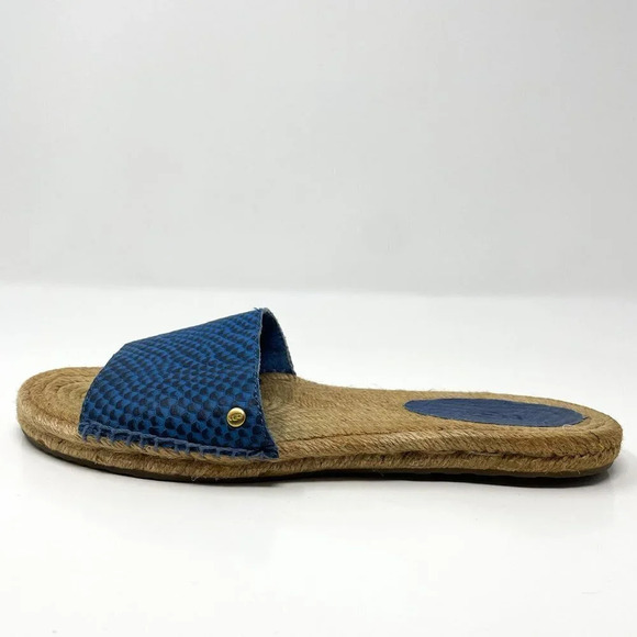 UGG Women's Cherry Exotic Espadrilles Slides Sandals Blue Sz 8 - Picture 2 of 5